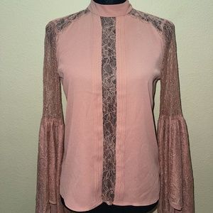Express Rose Lace Bell Sleeve Blouse